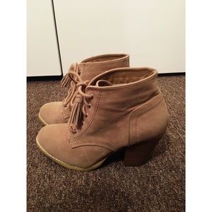 Brown lace up boots